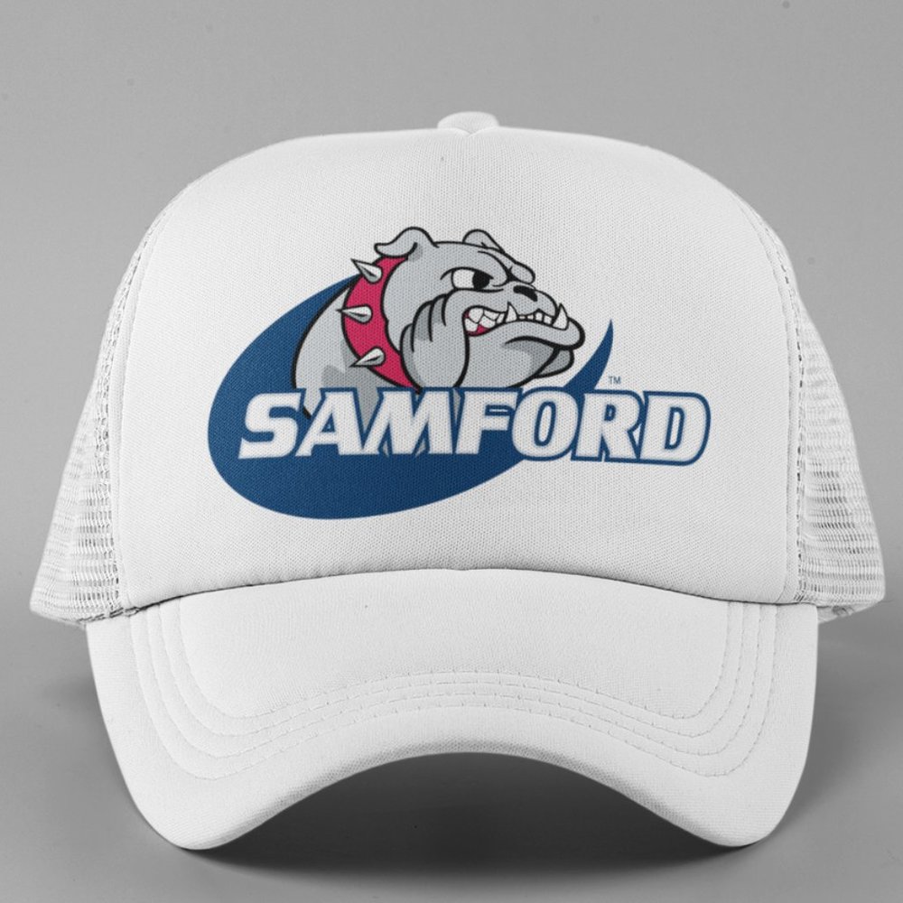 NEW Samford Bulldogs Logo Foam Trucker Snapback Hat WHITE